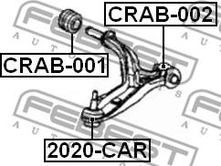 Febest CRAB-002 - Сайлентблок переднього важеля знизу Voyager 95-08 autocars.com.ua