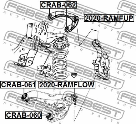 Febest 2020-RAMFUP - Несучий / направляючий шарнір autocars.com.ua