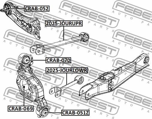 Febest CRAB-070 - Сайлентблок, важеля підвіски колеса autocars.com.ua