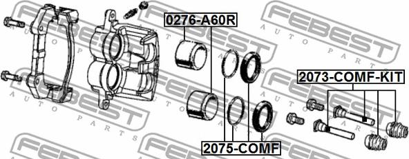 Febest 2073-COMF-KIT - Пильник, управління корпусу скоби гальма autocars.com.ua