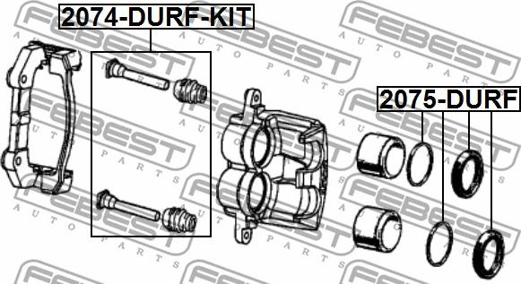 Febest 2074-DURF-KIT - Направляючий болт, корпус скоби гальма autocars.com.ua