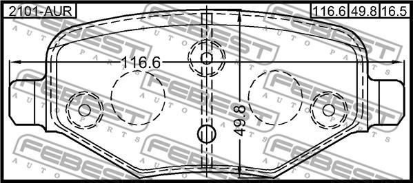 Febest 2101-AUR - Тормозные колодки, дисковые, комплект autodnr.net