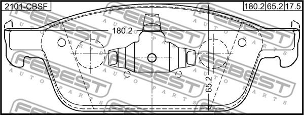 Febest 2101-CBSF - Тормозные колодки, дисковые, комплект avtokuzovplus.com.ua