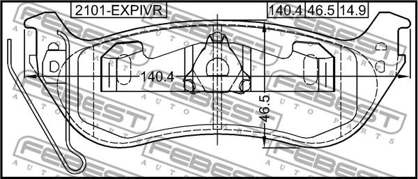Febest 2101-EXPIVR - Гальмівні колодки, дискові гальма autocars.com.ua