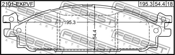 Febest 2101-EXPVF - Тормозные колодки, дисковые, комплект avtokuzovplus.com.ua