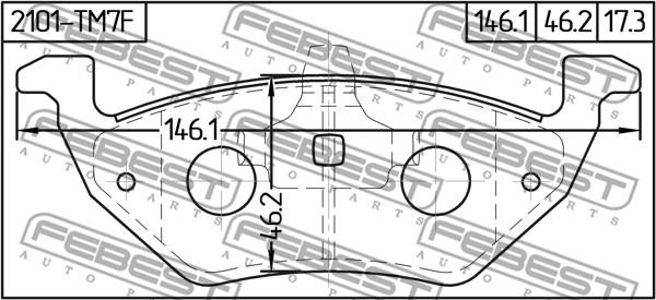 Febest 2101-TM7F - Гальмівні колодки, дискові гальма autocars.com.ua