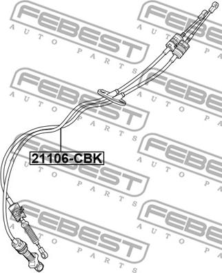 Febest 21106-CBK - Трос, ступінчаста коробка передач autocars.com.ua