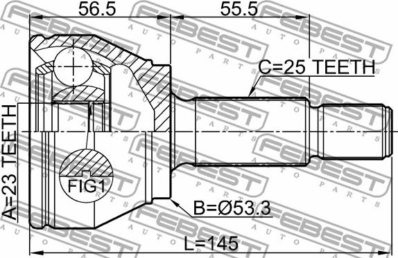 Febest 2110-FIEAT - Шарнірний комплект, ШРУС, приводний вал autocars.com.ua