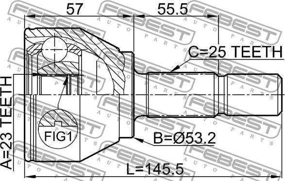 Febest 2110-FOC - ШРУС autocars.com.ua