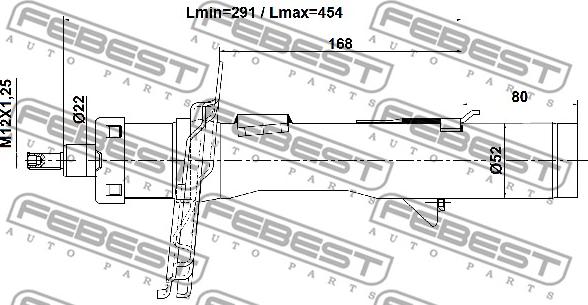 Febest 21110-012FL - Амортизатор avtokuzovplus.com.ua