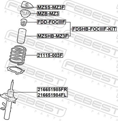 Febest 21115-003F - Пружина ходової частини autocars.com.ua