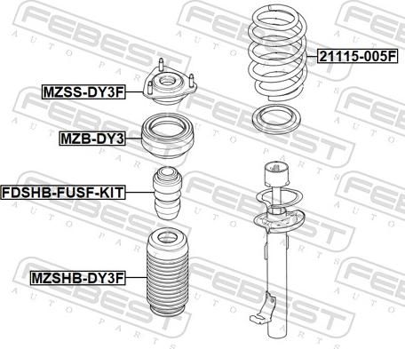 Febest 21115-005F - Пружина ходової частини autocars.com.ua