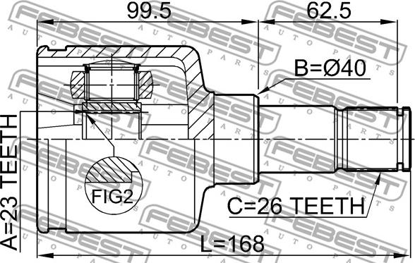 Febest 2111-CB420LH - Шарнирный комплект, ШРУС, приводной вал avtokuzovplus.com.ua