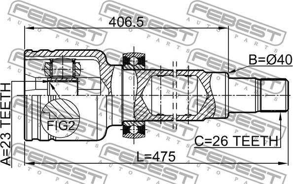 Febest 2111-CB420RH - Шарнірний комплект, ШРУС, приводний вал autocars.com.ua