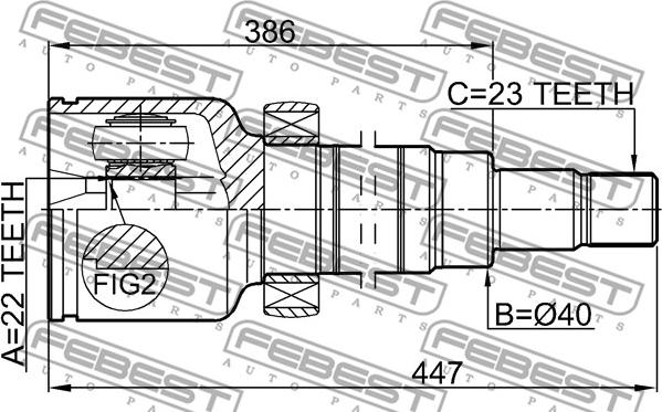 Febest 2111-FOCIIMTRH - Шарнирный комплект, ШРУС, приводной вал autodnr.net