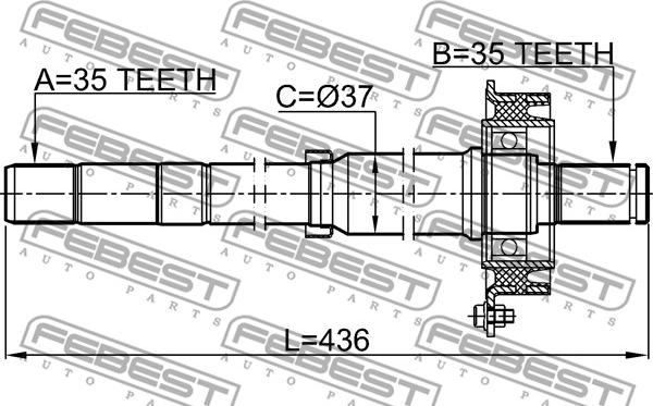 Febest 2112-ESC - Приводний вал autocars.com.ua