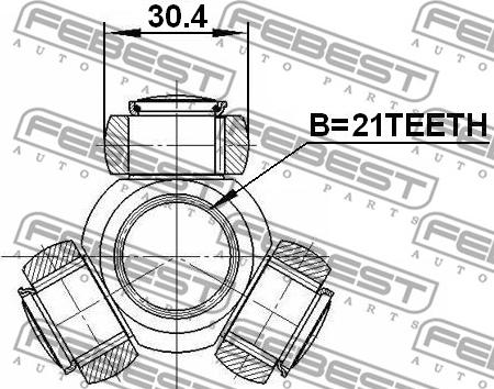 Febest 2116-FOC16 - ТРИПОИД 21x30.4 FORD FOCUS II 2004-2008 FEBEST autodnr.net