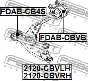 Febest 2120-CBVLH - Кульова опора autocars.com.ua