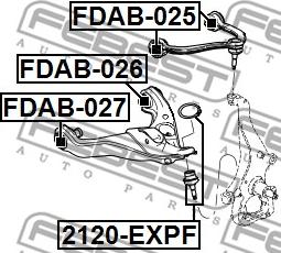 Febest FDAB-025 - Сайлентблок, важеля підвіски колеса autocars.com.ua