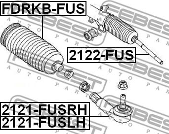 Febest 2121-FUSLH - Наконечник рульової тяги, кульовий шарнір autocars.com.ua