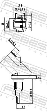 Febest 21606-001 - Датчик ABS, частота вращения колеса avtokuzovplus.com.ua