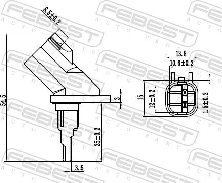 Febest 21606-006 - Датчик ABS, частота вращения колеса avtokuzovplus.com.ua