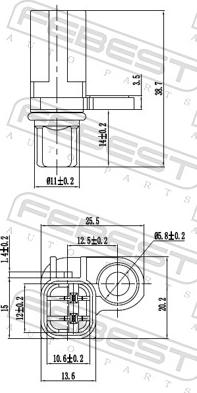 Febest 21606-009 - Датчик ABS, частота вращения колеса avtokuzovplus.com.ua