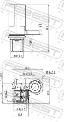 Febest 21606-010 - Датчик ABS, частота вращения колеса avtokuzovplus.com.ua