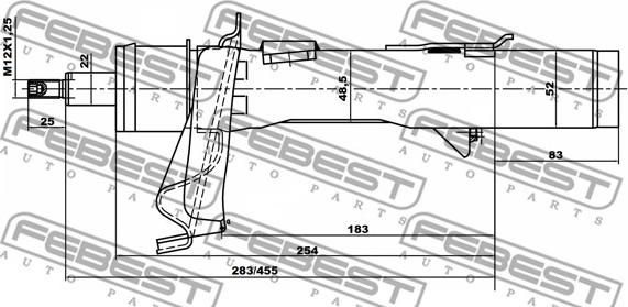 Febest 216651984FL - Амортизатор autocars.com.ua