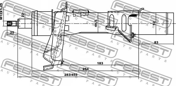 Febest 216651985FR - Амортизатор avtokuzovplus.com.ua