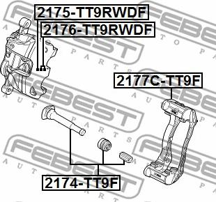 Febest 2176-TT9RWDF - Поршень, корпус скоби гальма autocars.com.ua