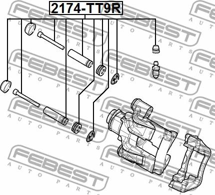 Febest 2174-TT9R - Комплект направляючої гільзи autocars.com.ua