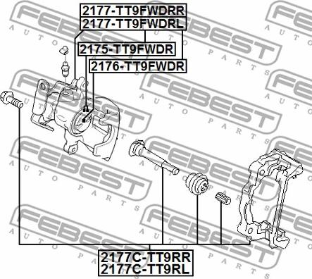 Febest 2176-TT9FWDR - Поршень, корпус скобы тормоза avtokuzovplus.com.ua