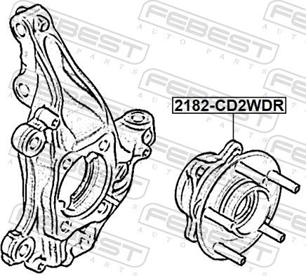 Febest 2182-CD2WDR - Маточина колеса autocars.com.ua