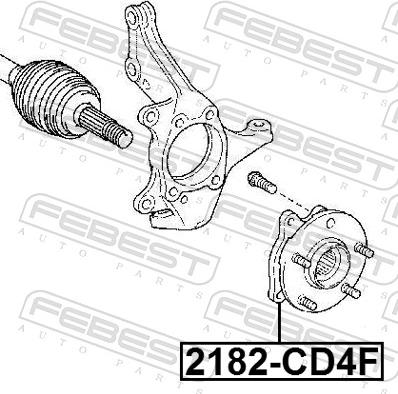 Febest 2182-CD4F - Ступица колеса, поворотный кулак avtokuzovplus.com.ua