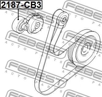 Febest 2187-CB3 - Паразитний / провідний ролик, поліклиновий ремінь autocars.com.ua