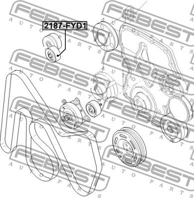 Febest 2187-FYD1 - Направляющий ролик, поликлиновый ремень avtokuzovplus.com.ua