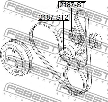 Febest 2187-ST2 - Направляющий ролик, поликлиновый ремень avtokuzovplus.com.ua