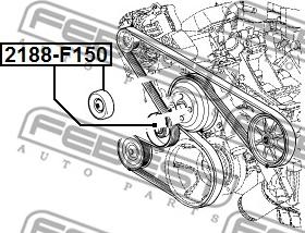 Febest 2188-F150 - Паразитний / провідний ролик, поліклиновий ремінь autocars.com.ua