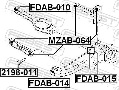 Febest 2198-011 - Болт крепления, рычаг avtokuzovplus.com.ua