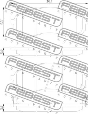 Febest 2201-CARF - Тормозные колодки, дисковые, комплект avtokuzovplus.com.ua