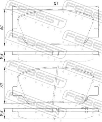 Febest 2201-CEEDF - Гальмівні колодки, дискові гальма autocars.com.ua