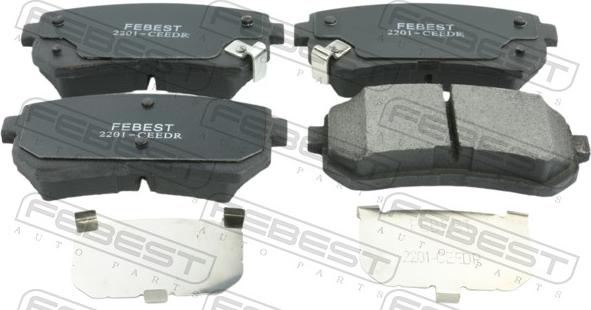 Febest 2201-CEEDR - Гальмівні колодки, дискові гальма autocars.com.ua