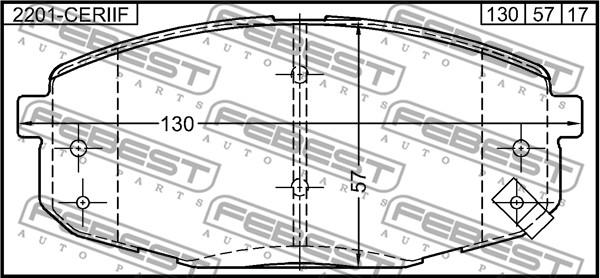 Febest 2201-CERIIF - Тормозные колодки, дисковые, комплект avtokuzovplus.com.ua