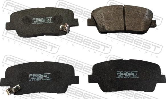 Febest 2201-MOHR - Гальмівні колодки, дискові гальма autocars.com.ua
