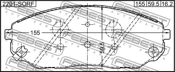Febest 2201-SORF - Гальмівні колодки, дискові гальма autocars.com.ua