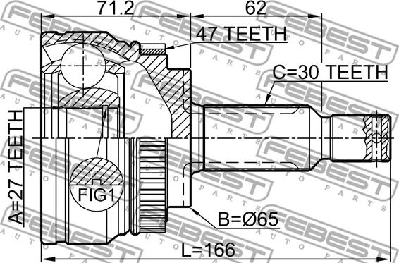 Febest 2210-GHA47 - ШРУС autocars.com.ua