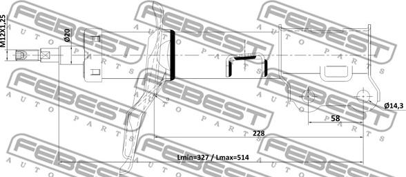 Febest 22110-001FL - Амортизатор autocars.com.ua