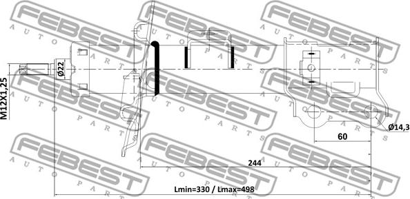 Febest 22110-004FL - Амортизатор autocars.com.ua