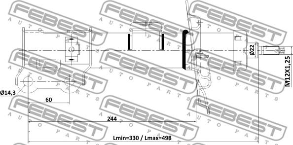 Febest 22110-004FR - Амортизатор autocars.com.ua